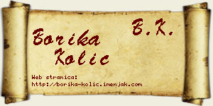 Borika Kolić vizit kartica